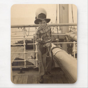 1935 juvenile cowboy on shipboard mouse mat
