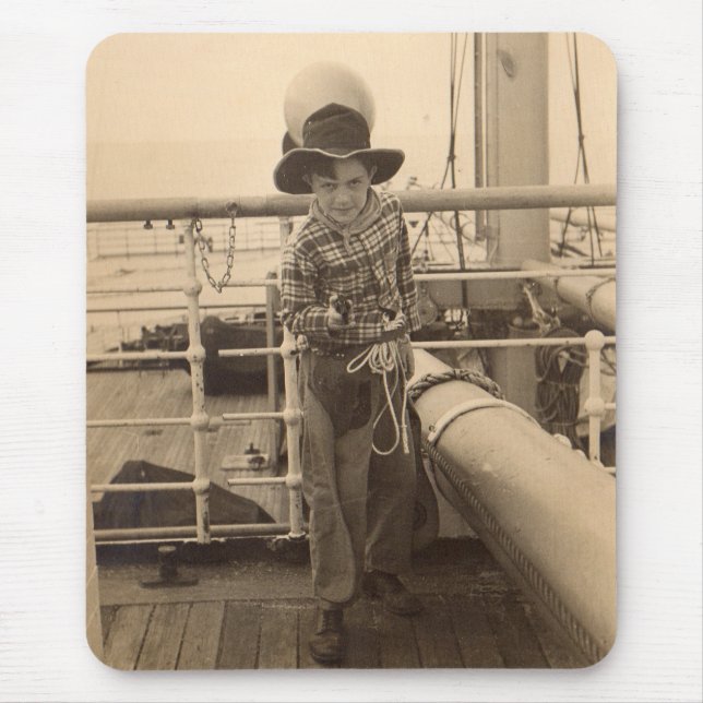 1935 juvenile cowboy on shipboard mouse mat (Front)
