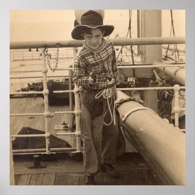 1935 juvenile cowboy on shipboard poster (Front)