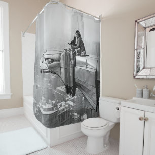 1935 MARGARET BOURKE NEW YORK CITY VINTAGE PHOTO   SHOWER CURTAIN