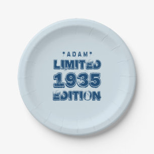 1935 or Any Year Birthday Limited Edition 80th V2Z Paper Plate