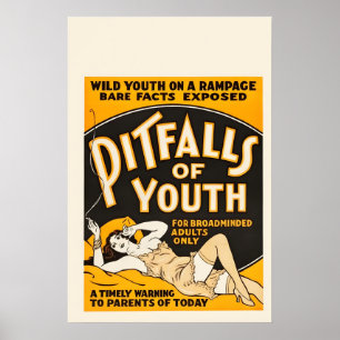 1936 Classic Movie Poster Pitfalls of Youth - Bare