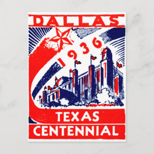 1936 Dallas Texas Centennial Postcard