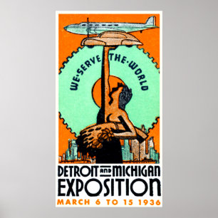 1936 Detroit Michigan Expo Poster