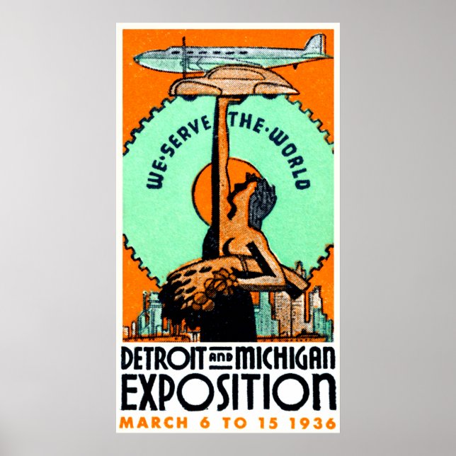 1936 Detroit Michigan Expo Poster (Front)