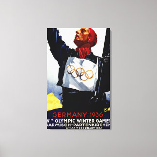1936 Olympic Winter Games Advertisement Poster Canvas Print