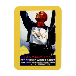 1936 Olympic Winter Games Advertisement Poster Magnet