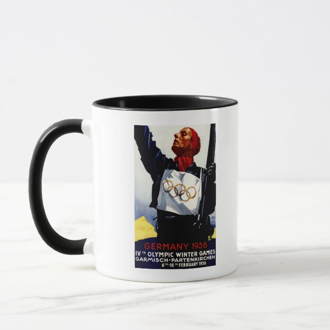 1936 Olympic Winter Games Advertisement Poster Mug (Left)