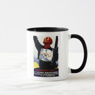 1936 Olympic Winter Games Advertisement Poster Mug
