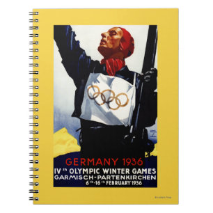 1936 Olympic Winter Games Advertisement Poster Notebook