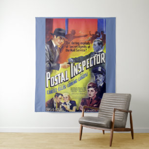 1936 Postal Inspector movie poster print Tapestry