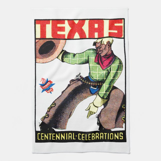 1936 Texas Centennial Tea Towel (Vertical)
