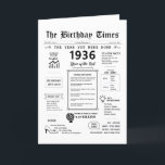 1936 The Year You Were Born Birthday Card<br><div class="desc">Step into a time capsule as you unveil our enchanting 1936 birthday card, overflowing with historical details, and significant milestones from yesteryears. Crafted especially for your cherished one's special day, this distinctive voyage through the 1930's guarantees to etch their birthday into memory. Bursting with intriguing trivia and snapshots of history,...</div>