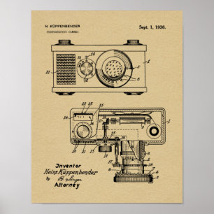 1936 Vintage Camera Patent Art Drawing Print
