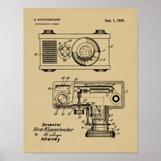 1936 Vintage Camera Patent Art Drawing Print
