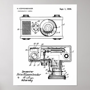 1936 Vintage Camera Patent Art Drawing Print