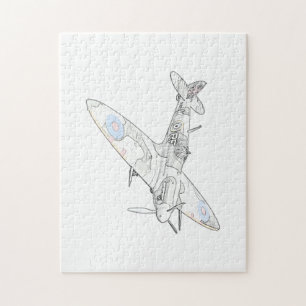 1936 WWII Spitfire Fighter Aircraft-colour Jigsaw Puzzle