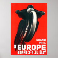 1937 Bern motorcycle vintage racing Poster
