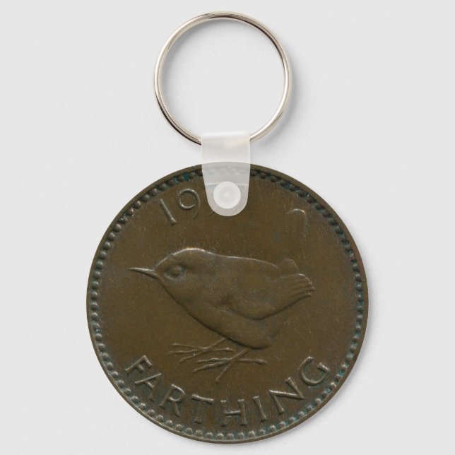1937 British farthing keychain (Front)