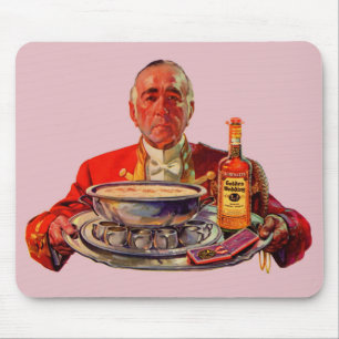1937 butler with tray and Golden Wedding whiskey Mouse Mat