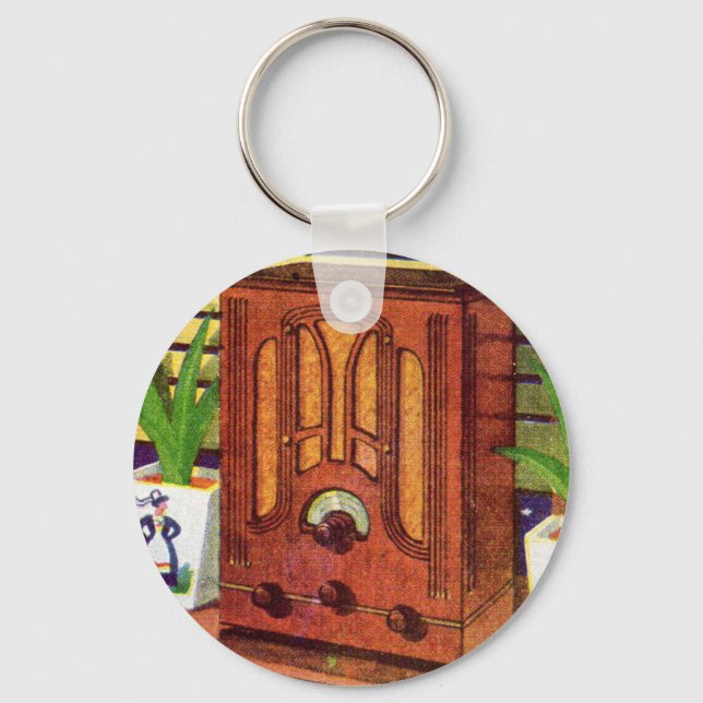 1937 cathedral radio key ring (Front)