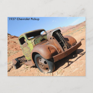 1937 Chevy Pickup in Arizona Desert Postcard