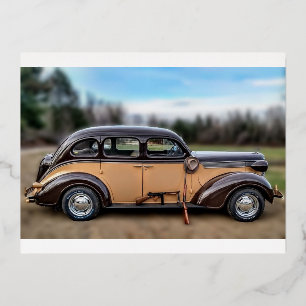 1937 Desoto Foil Holiday Postcard