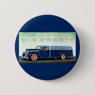 1937 Diamond T blue truck 6 Cm Round Badge