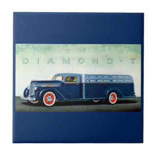 1937 Diamond T blue truck Tile