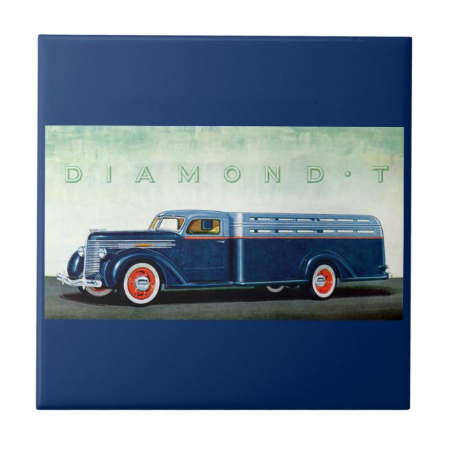 1937 Diamond T blue truck Tile (Front)
