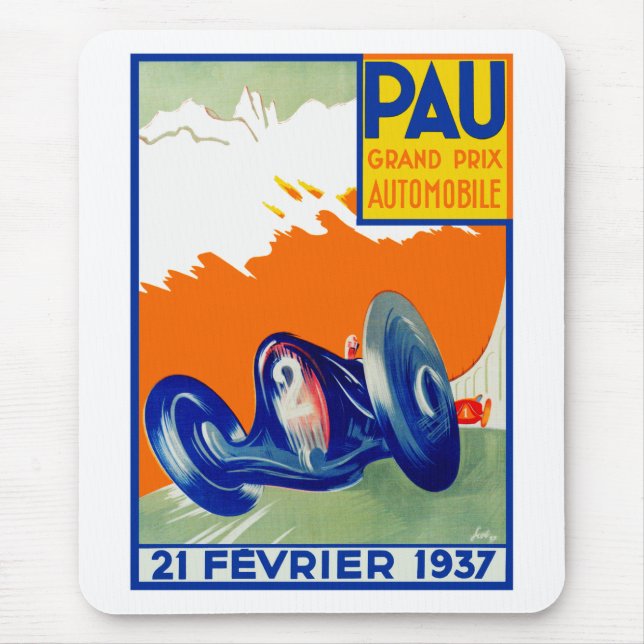 1937 Grand Prix Automobile de Pau Mouse Mat (Front)