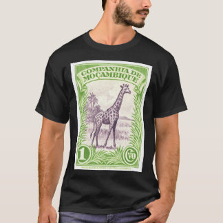 1937 Mozambique Giraffe Postage Stamp T-Shirt