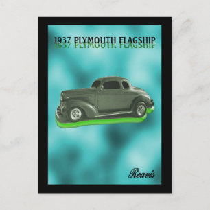 1937  PLYMOUTH  FLAGSHIP POSTCARD