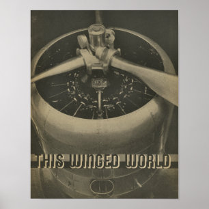 1938 Aviation Aeroplane Engine Magazine Art Print