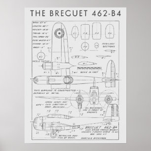 1938 Aviation Airplane Breguet 462-B4 Art Print