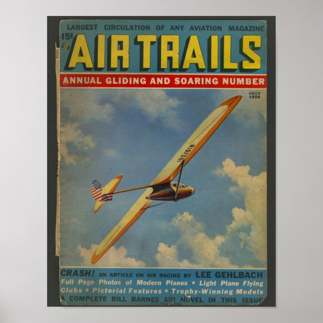 1938 Aviation Magazine Aeroplane Cover Art Print (Front)