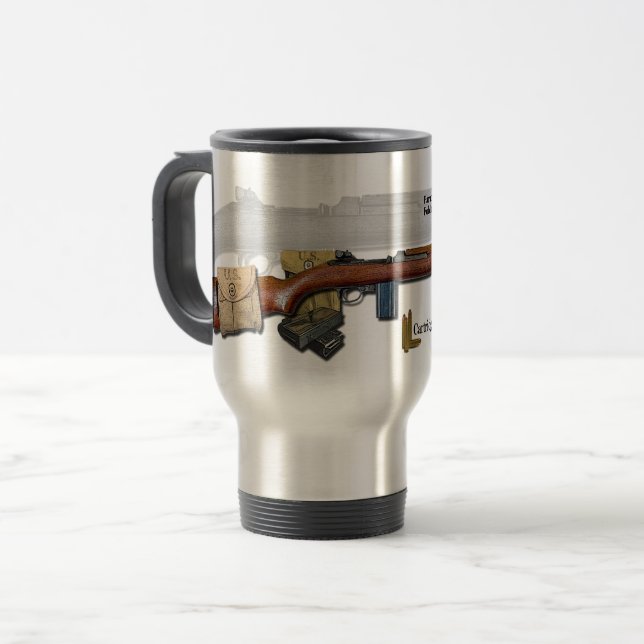 1938 Inland M1 Semi-Automatic Carbine 2 Travel Mug (Front Left)