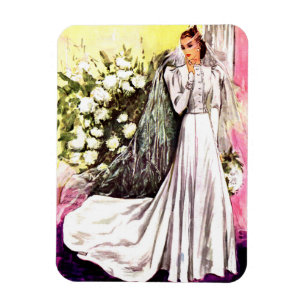 1938 wedding gown print magnet