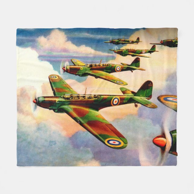 1939 British Fairey Junior Medium Bomber Fleece Blanket (Front (Horizontal))