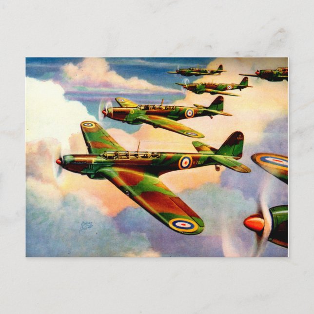 1939 British Fairey Junior Medium Bomber Postcard (Front)