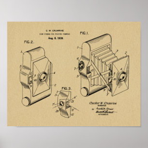 1939 Folding Camera Patent Art Drawing Print
