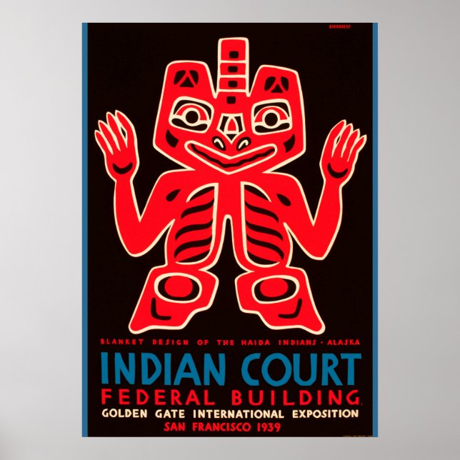 1939 Golden Gate World Expo Indian Court Ad copy Poster (Front)