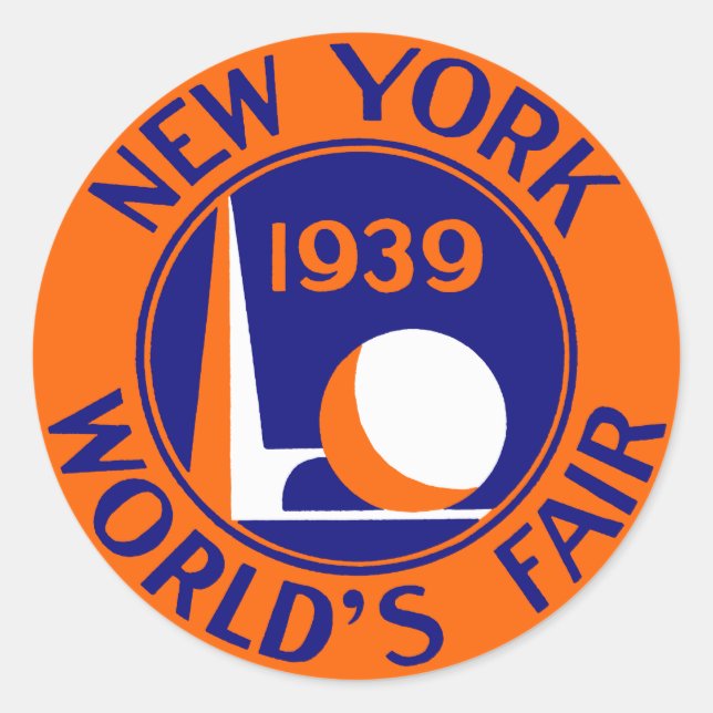 1939 New York World's Fair Classic Round Sticker (Front)