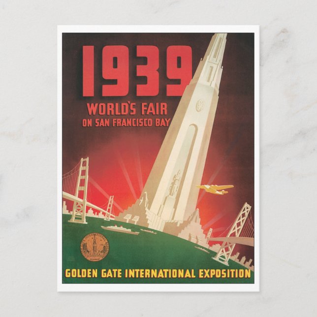 1939 World's Fair San Francisco Bay Postcard (Front)