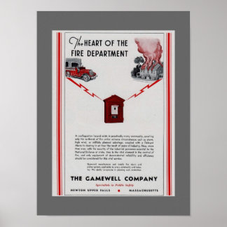 1940 Gamewell Fire Box advertisement Poster