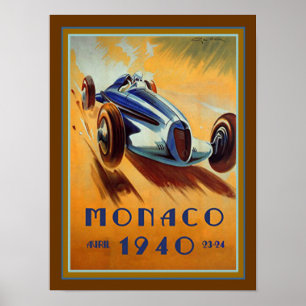 1940 Monaco Grand Prix Poster