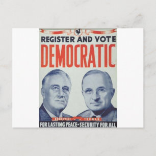 1940 Roosevelt - Truman Postcard