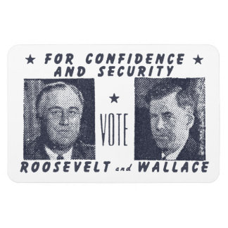 1940 Vote Roosevelt + Wallace, grey Magnet
