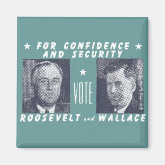 1940 Vote Roosevelt + Wallace, grey Magnet
