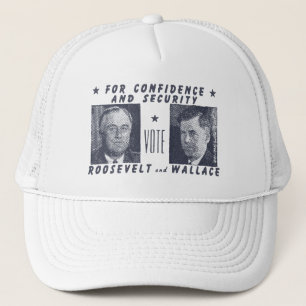 1940 Vote Roosevelt + Wallace, grey Trucker Hat